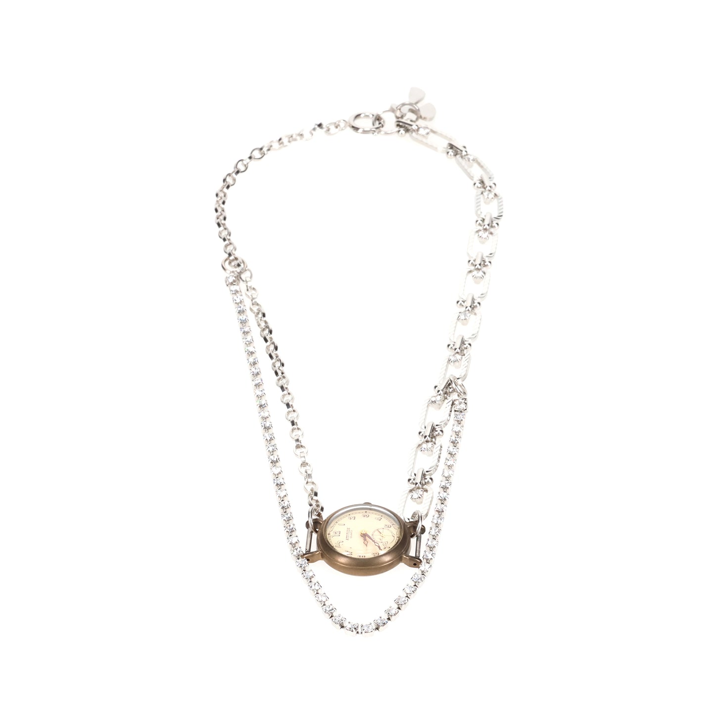 FUSION WATCH NECKLACE / SILVER