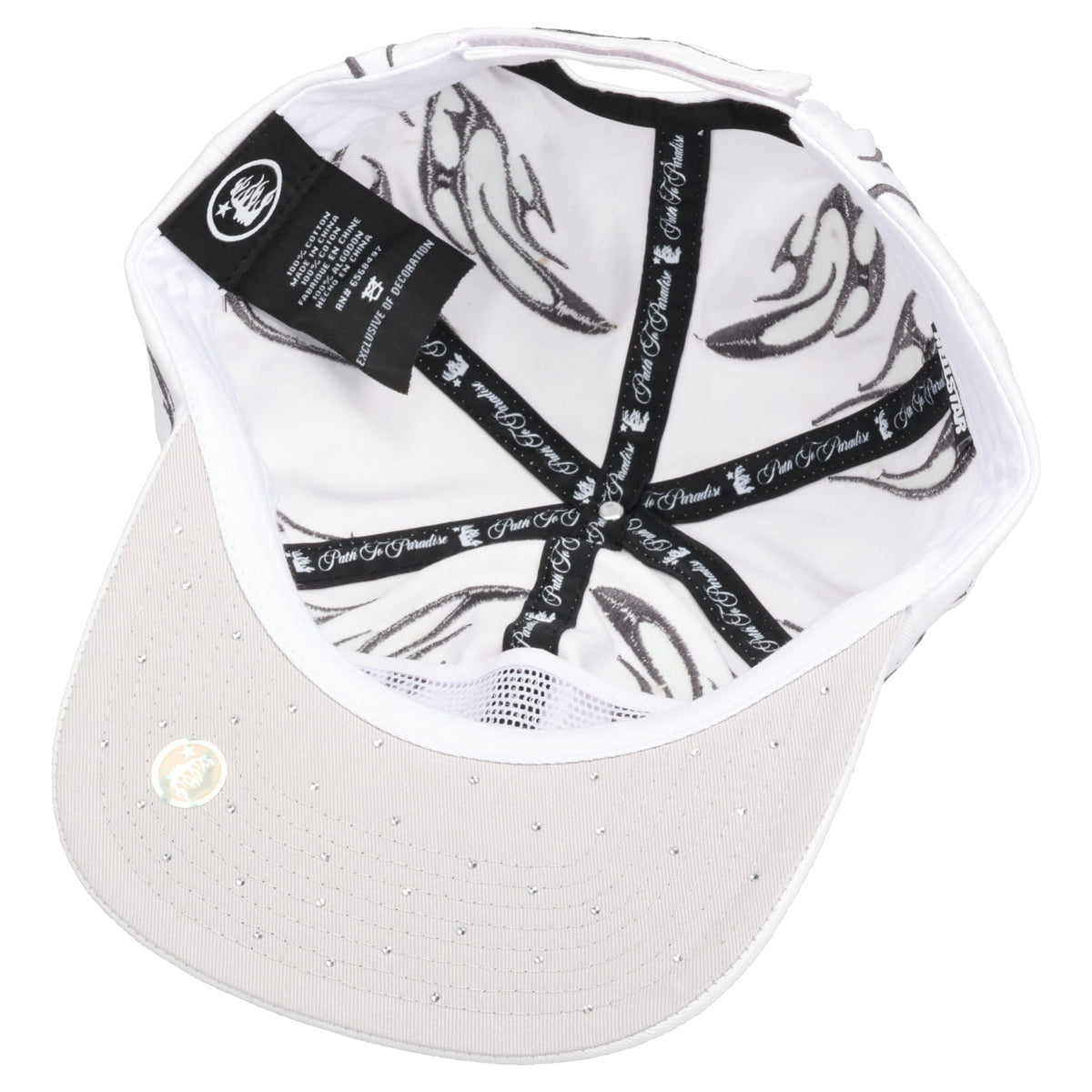 TRIBAL FLAME HAT / WHITE