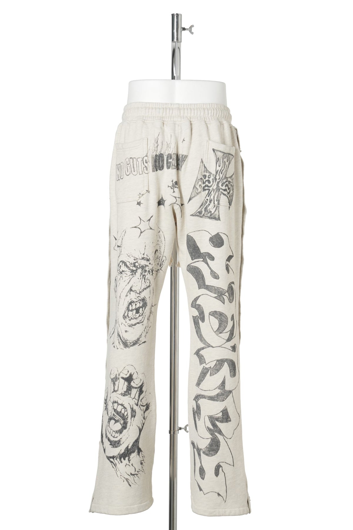 GRAFFITTI MIRROR FACE SWEATPANTS / GREY