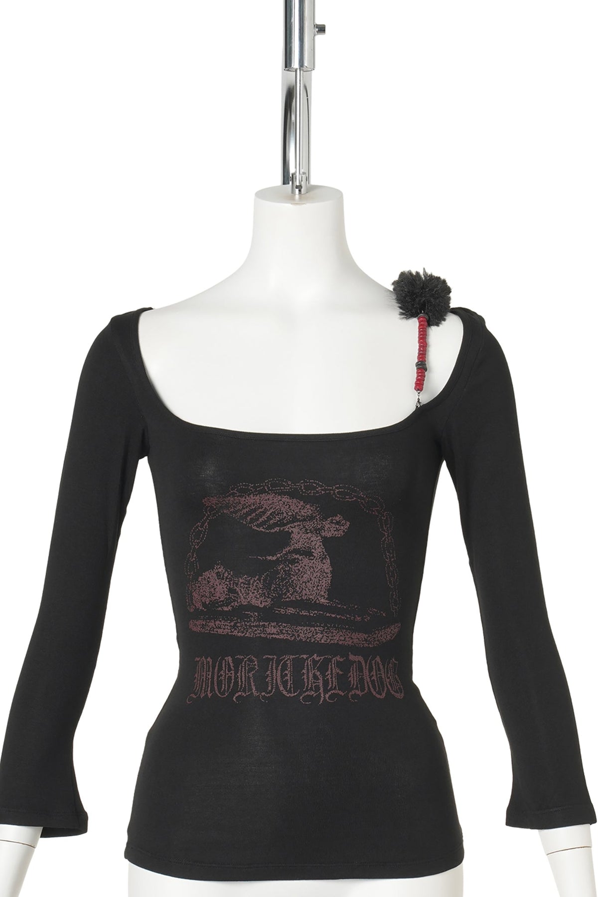 FUR STRAP TOP / BLACK