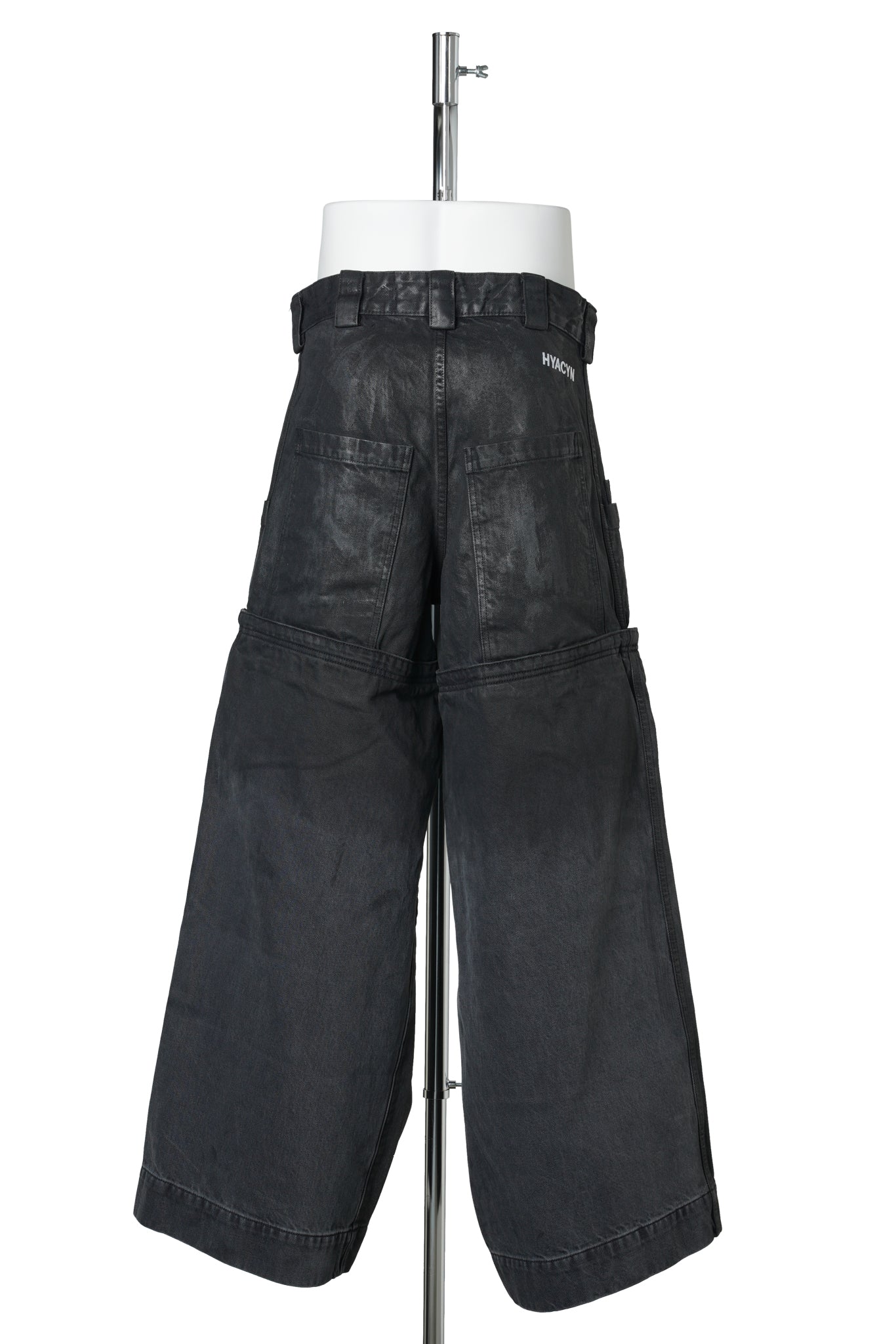 SEVAR ROF LOW POCKET PANTS / BLACK WASHED WAXED DISTRESSED
