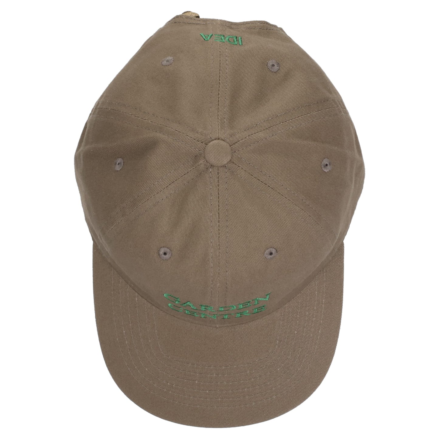 GARDEN CENTRE HAT / KHAKI + DARK GREEN EMBROIDERY