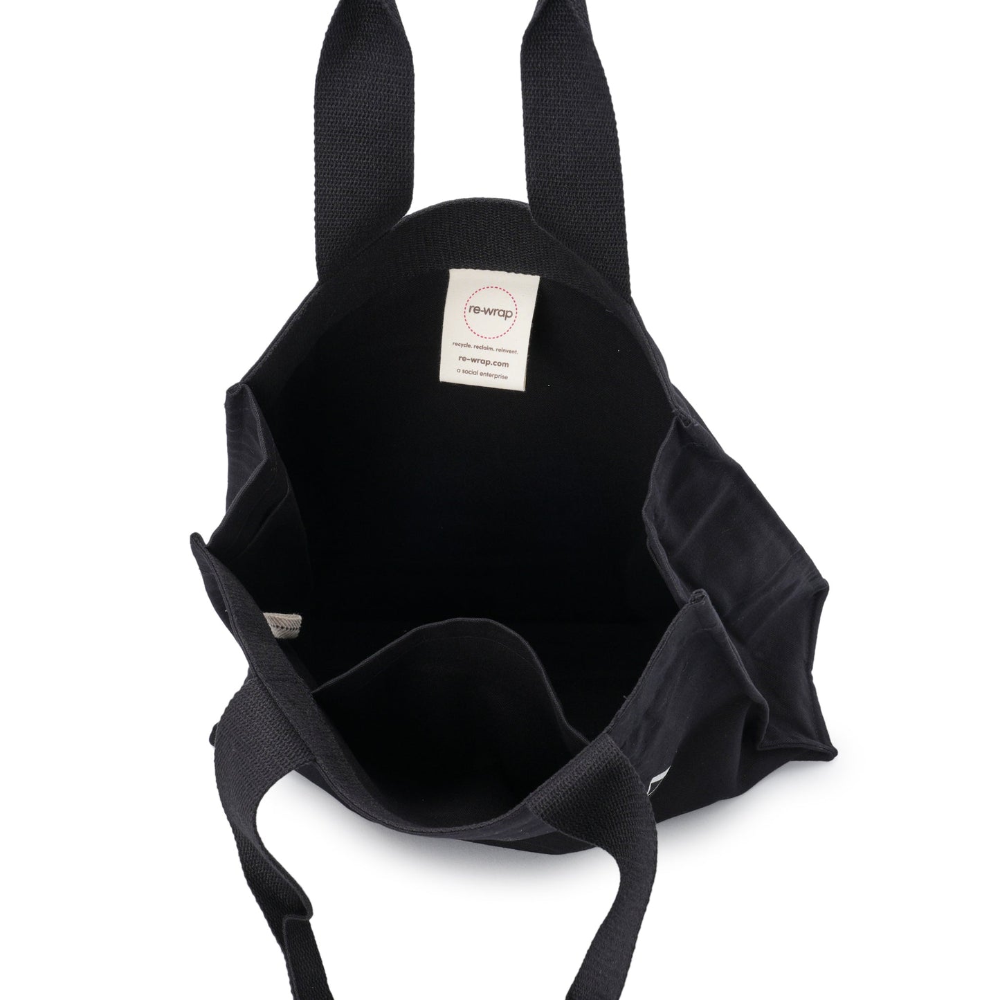 WINONA BAG / BLACK CANVAS WITH WHITE SCREENPRINT