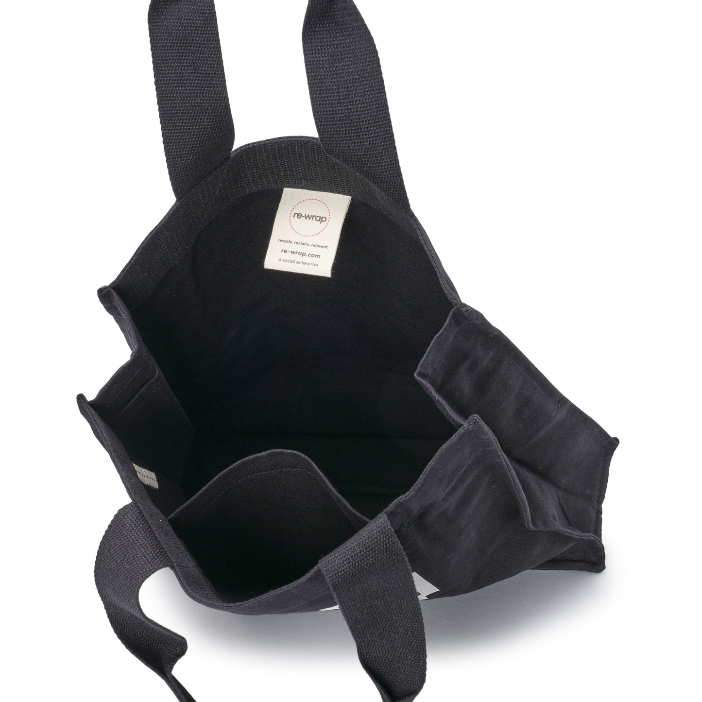PINOT BAG / BLACK CANVAS WITH WHITE TEXT