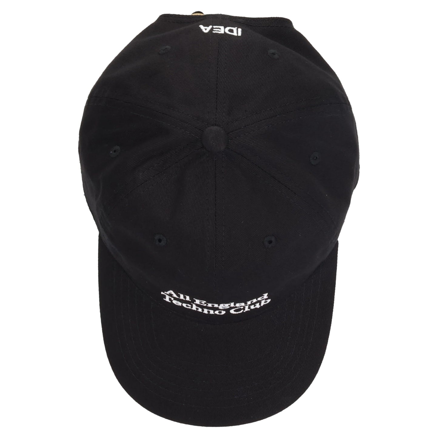 ALL ENGLAND TECHNO CLUB HAT / BLACK + WHITE EMBROIDERY