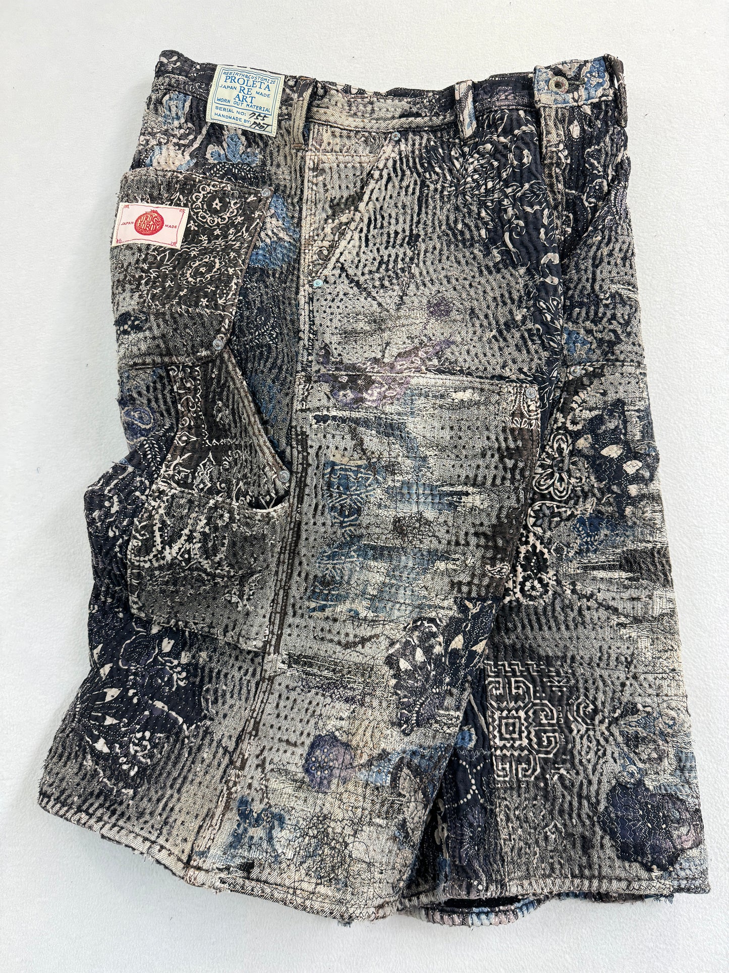 UROBOROS DOUBLE KNEE PAINTER SHORTS / BLACK