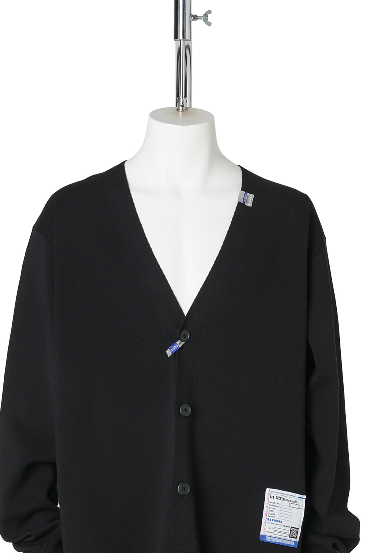 COTTON POLYESTER MILAN RIB CARDIGAN / BLACK