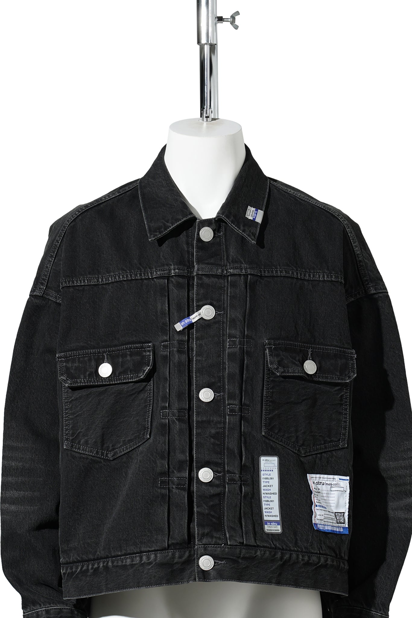 HARD WASHED SELVAGE DENIM JACKET / BLACK