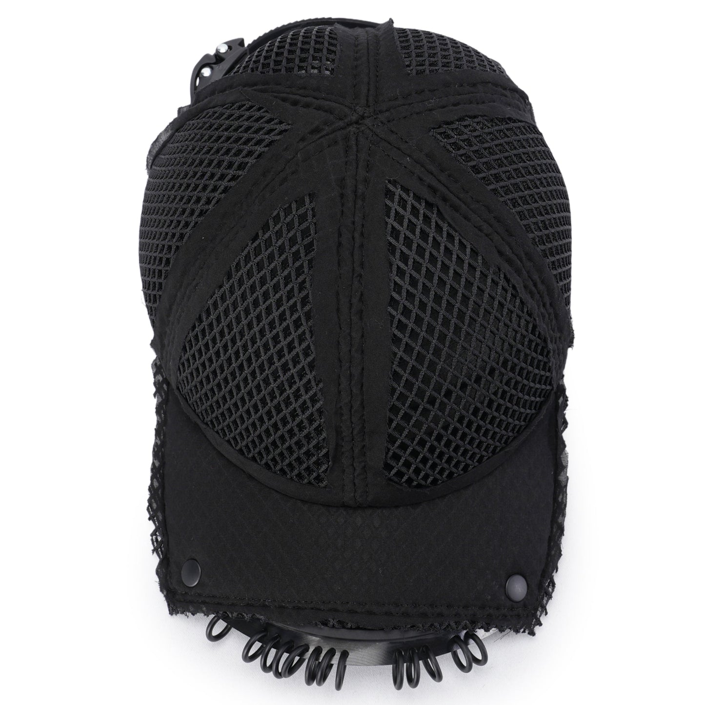 OBJECT C52_CROPPED BASEBALL CAP / BLACK-BLACK MATT/SILVER