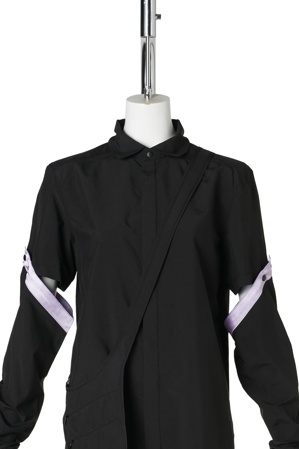DETACHABLE SLEEVE SHIRT WITH BODY BAG / BLACK/AMETHYST