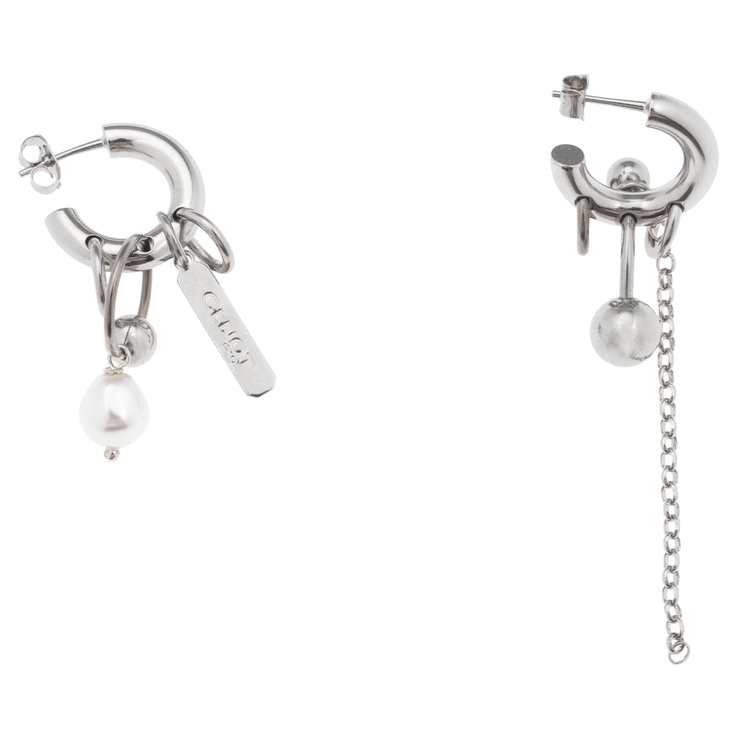 HOLLY PEARL EARRINGS / PALLADIUM