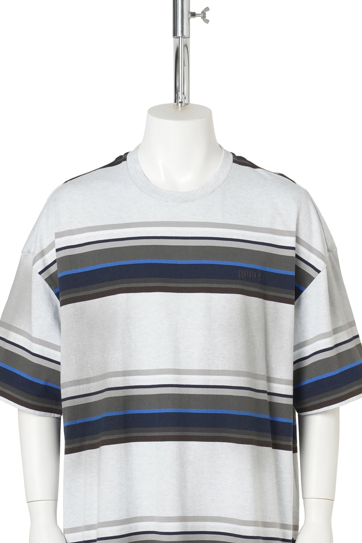 7 BLOCK STRIPE OVERFIT SHORT SLEEVE / LGREY