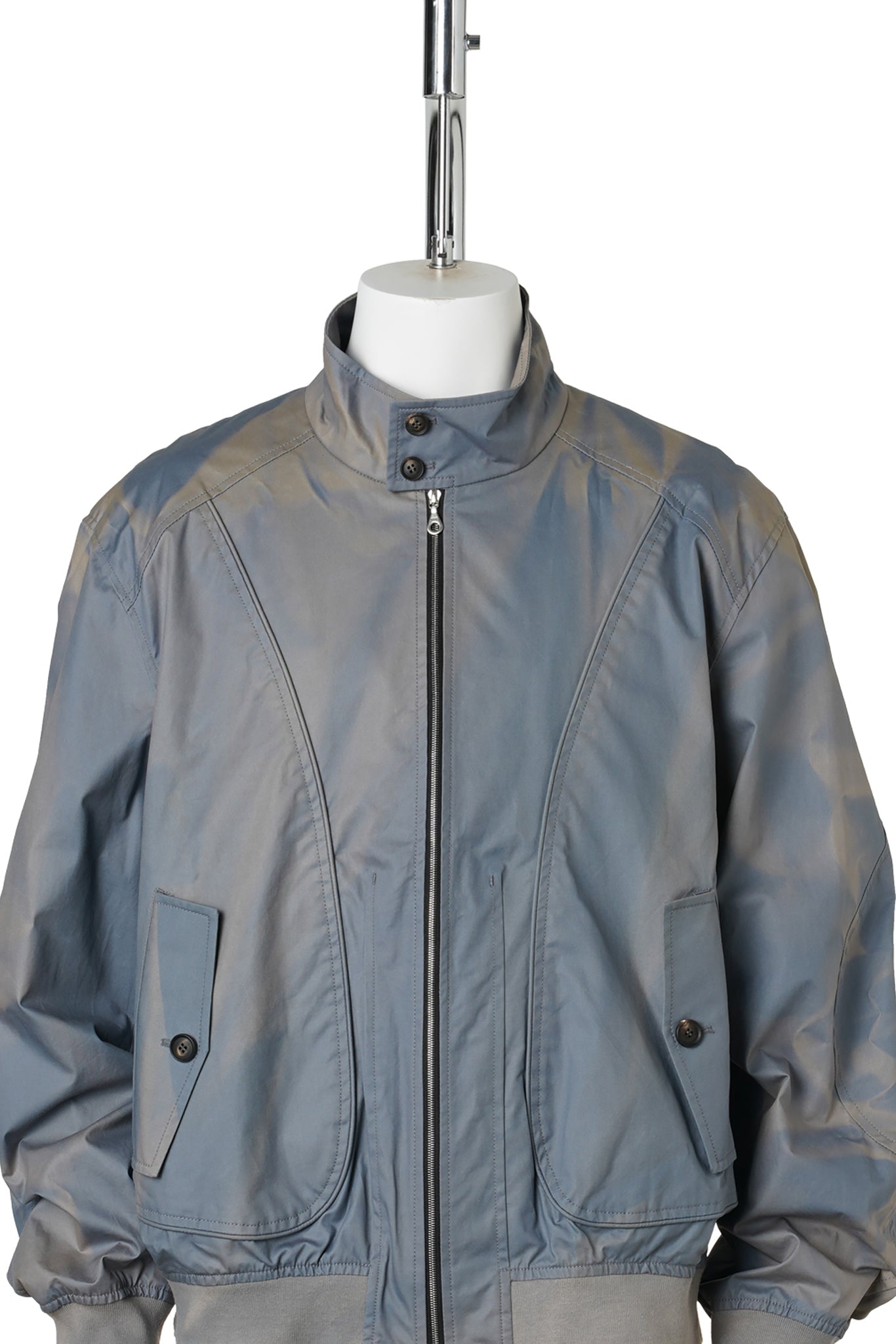SUN-BLEACHED HIGH NECK BLOUSON / BLUE