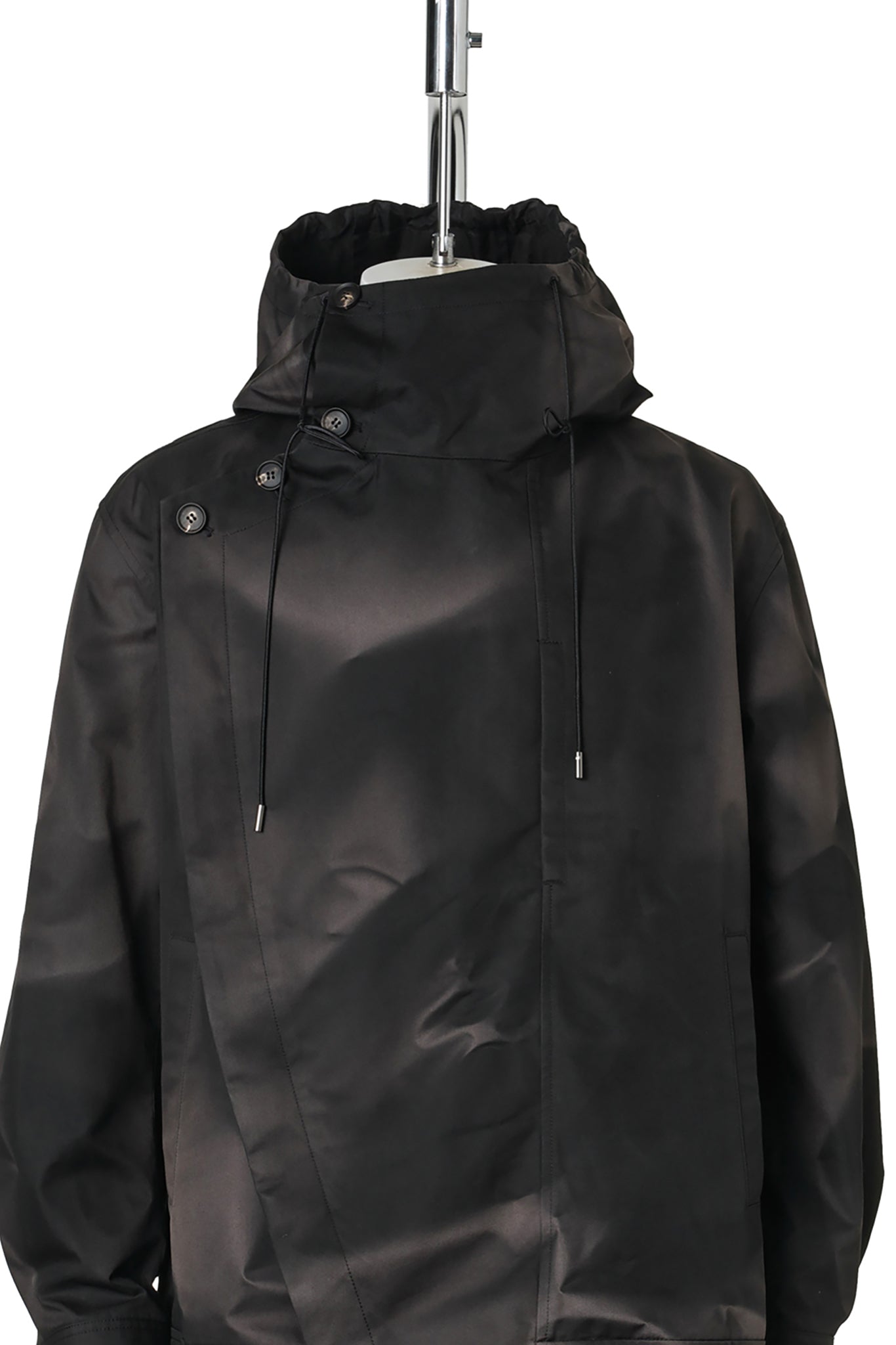 SUN-BLEACHED ASYMMETRIC FRONT JACKET / BLACK