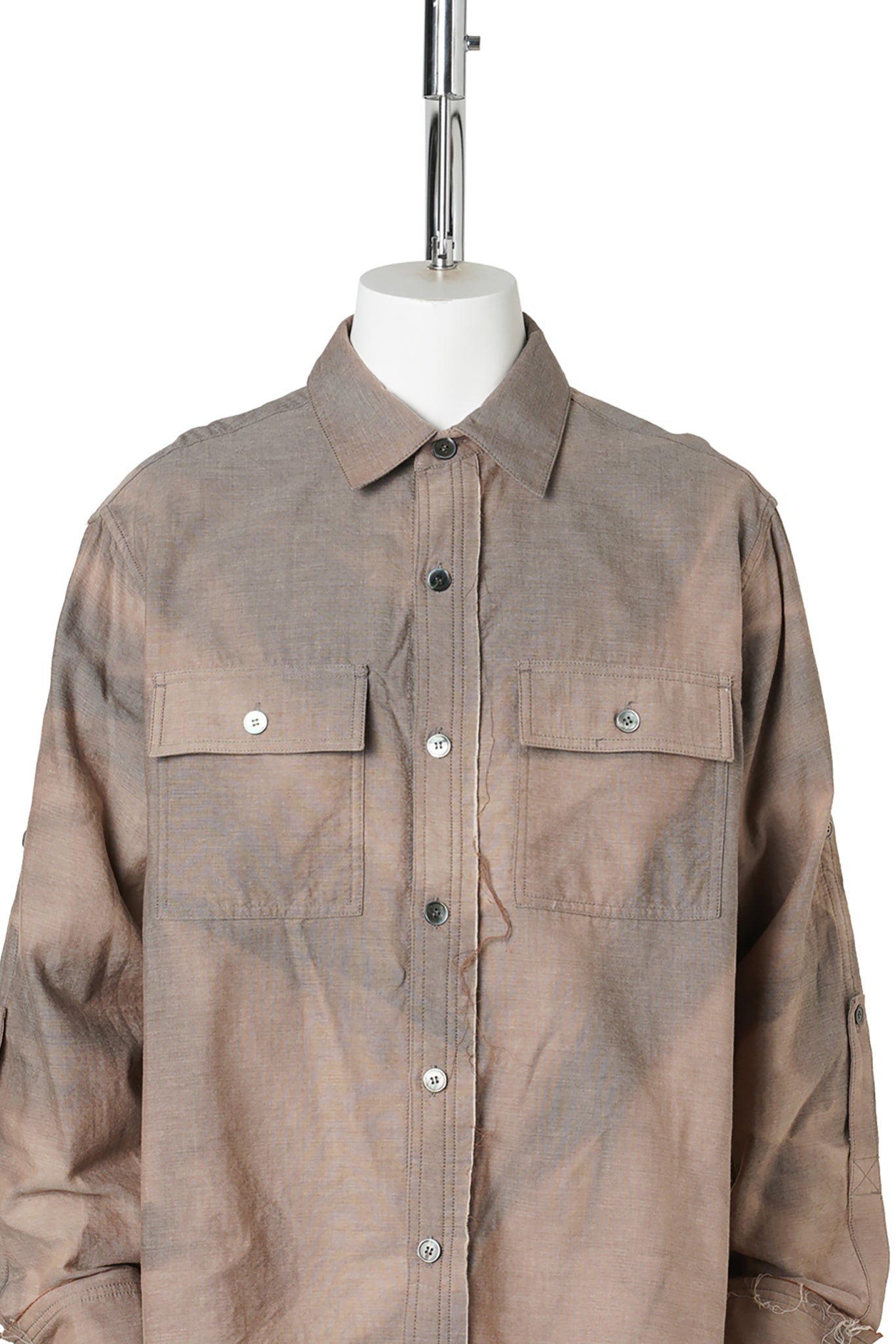 SUN-BLEACHED RAW-EDGE SHIRT / BEIGE