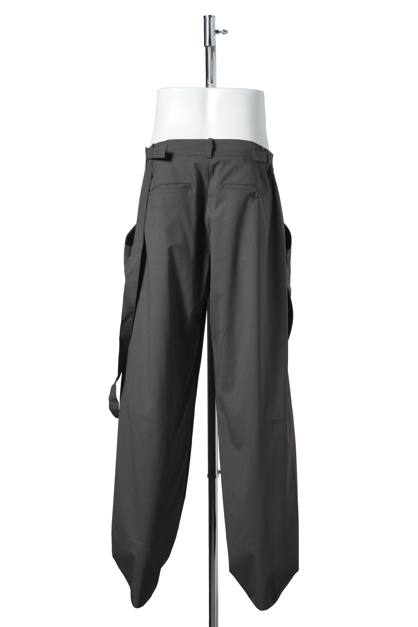 STRAP DETAILED WIDE TROUSERS / BROWN