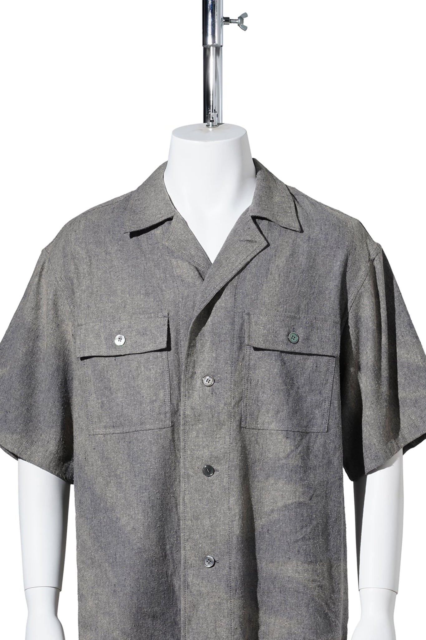 SUN-BLEACHED TAILORED COLLAR SHIRT / GREY