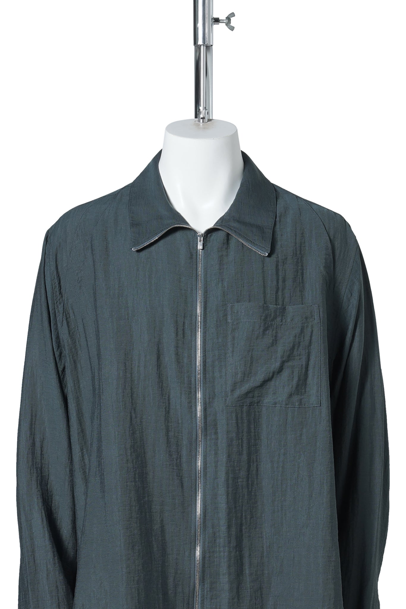 LAYERED ZIP-UP SHIRT / BLUE