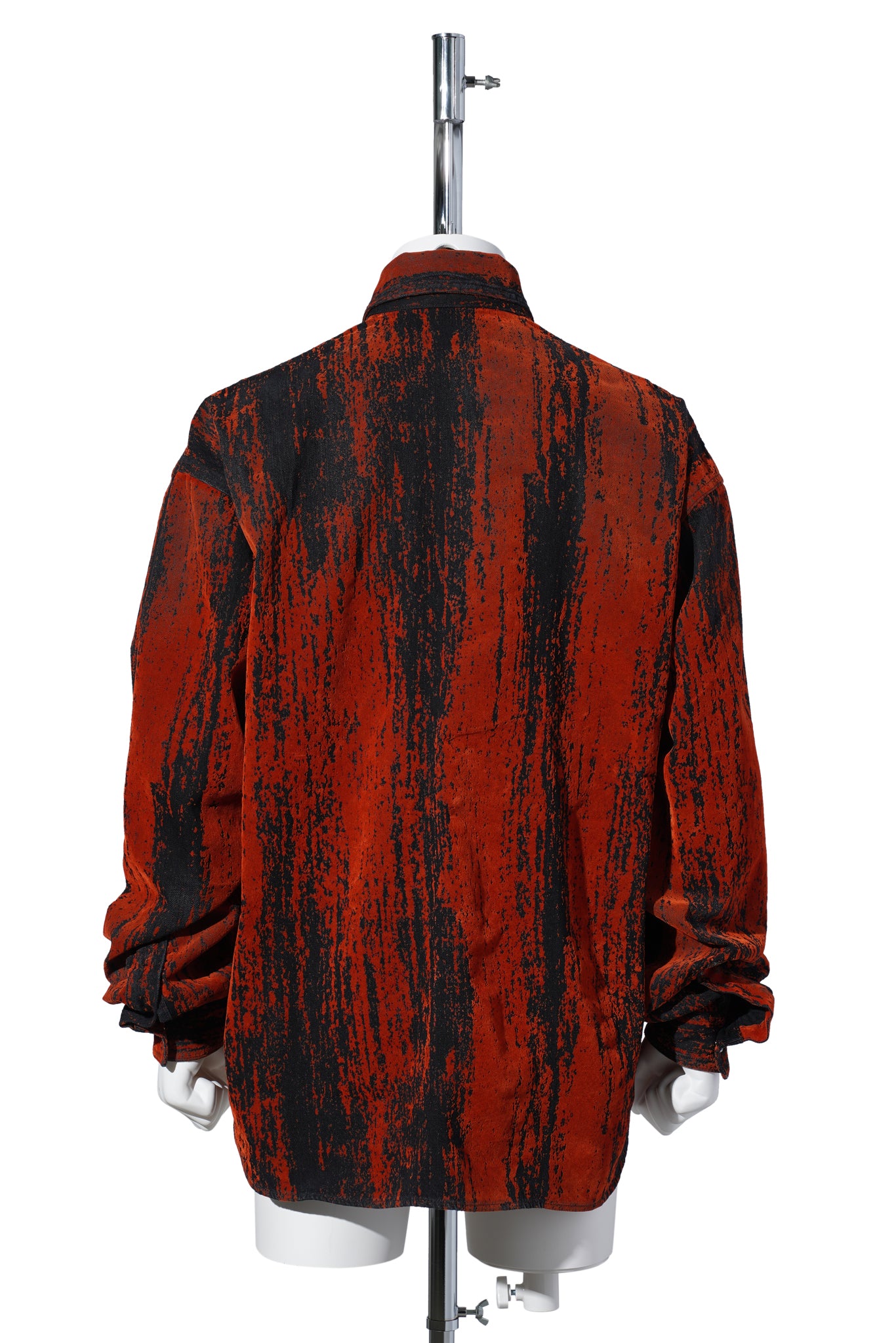 FLOCKED DENIM OVERSIZED SHIRT / ORANGE