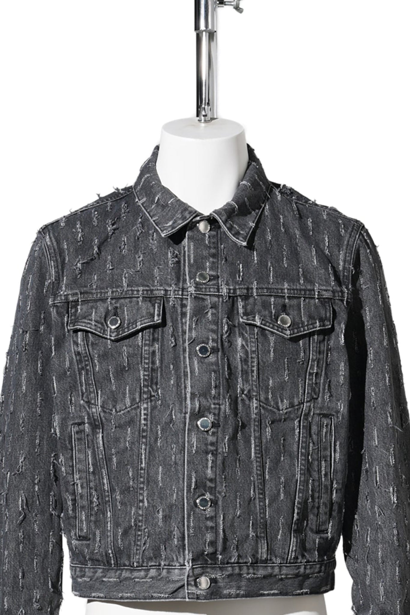 SLASHED DENIM JACKET / BLACK