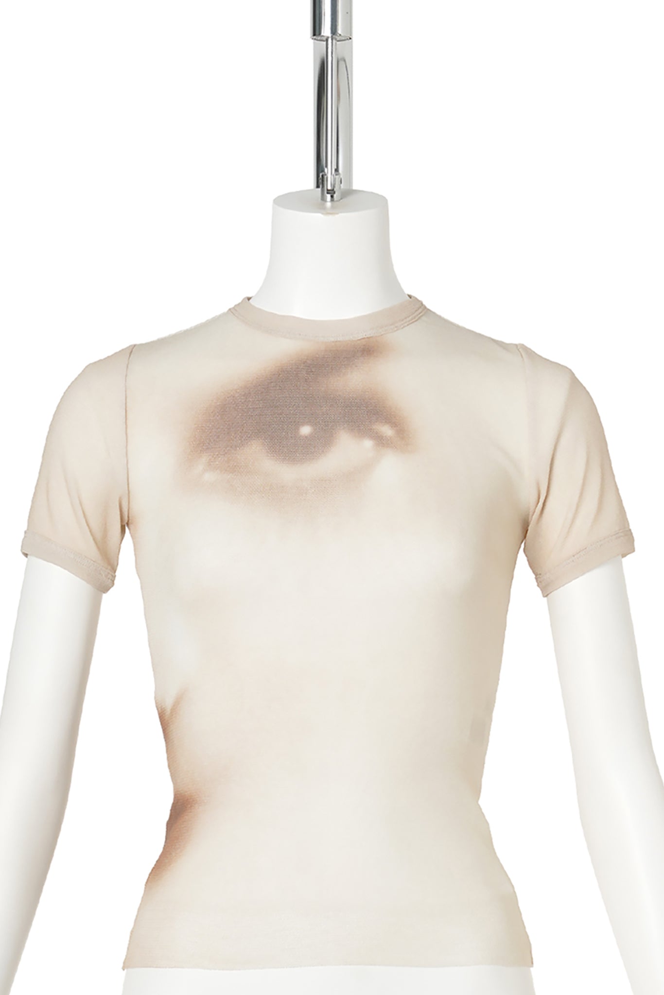 MESH BABY TEE PRINTED "FACE" / 68:BEIGE