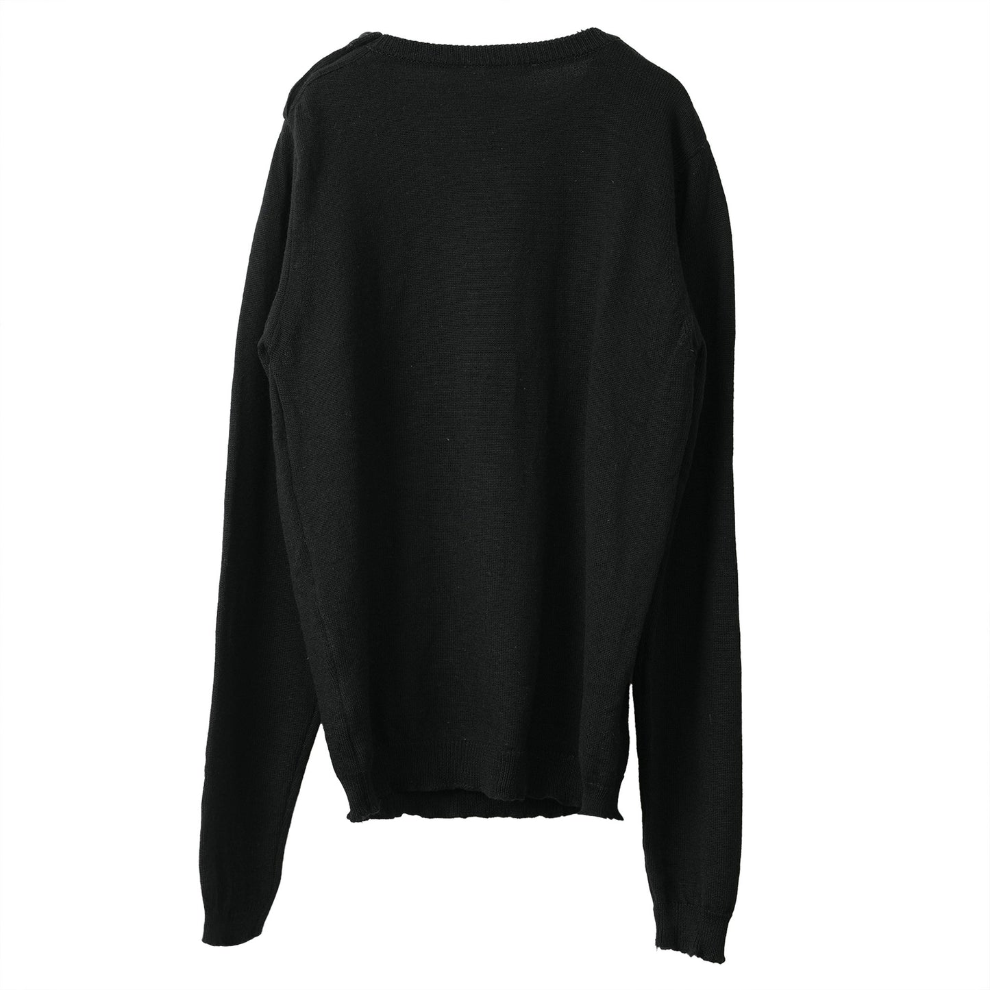 SHOULDER BUTTON SWEATER / BLACK