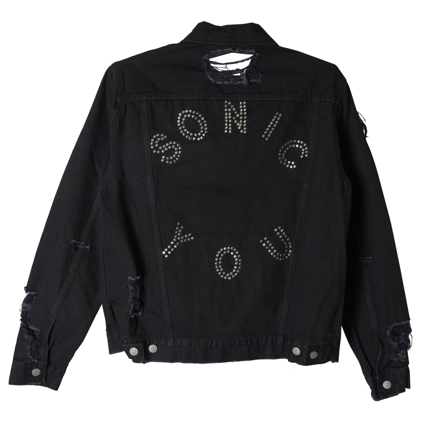 DAMAGE DENIM JACKET / BLACK