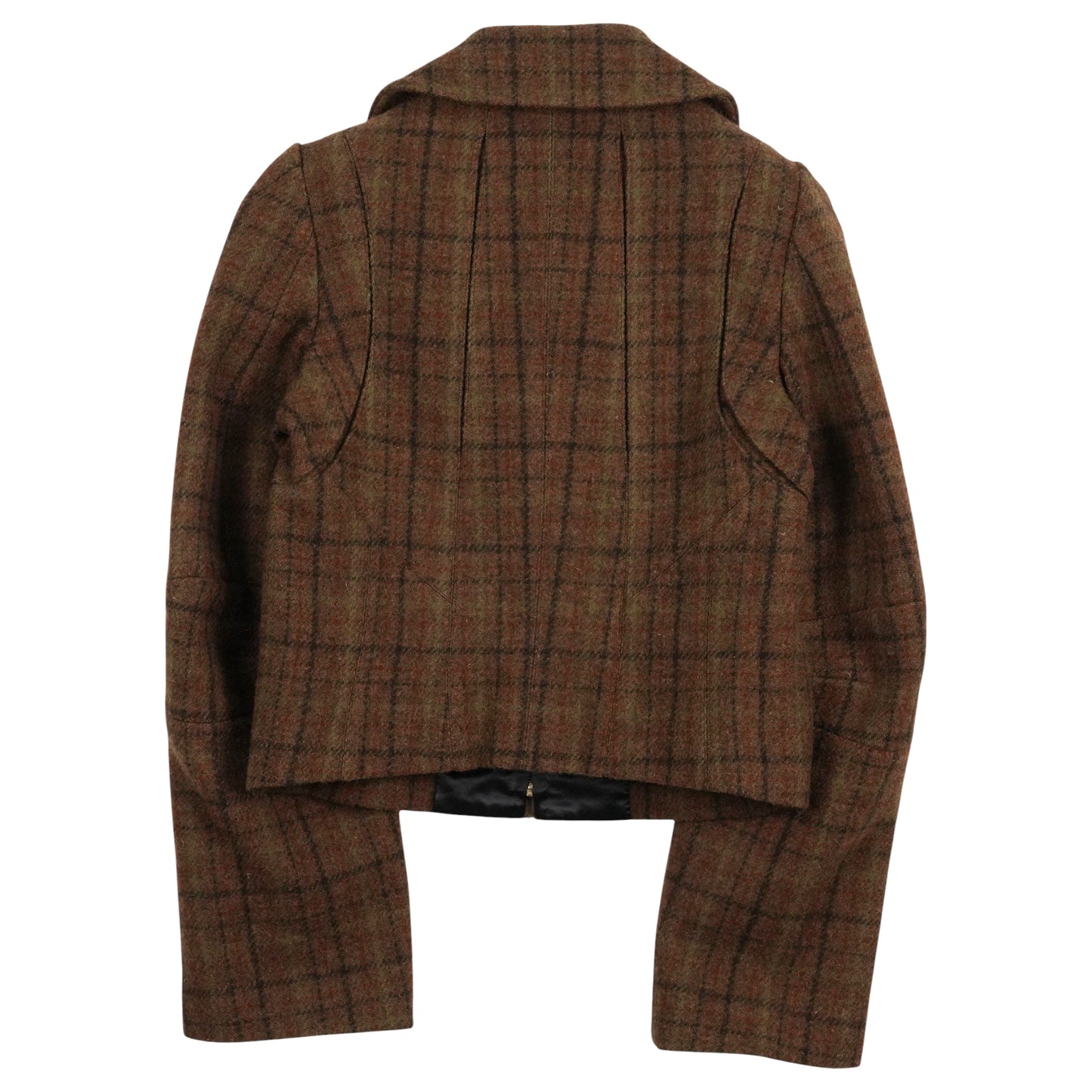 CHECK ZIP UP BLOUSON / BROWN