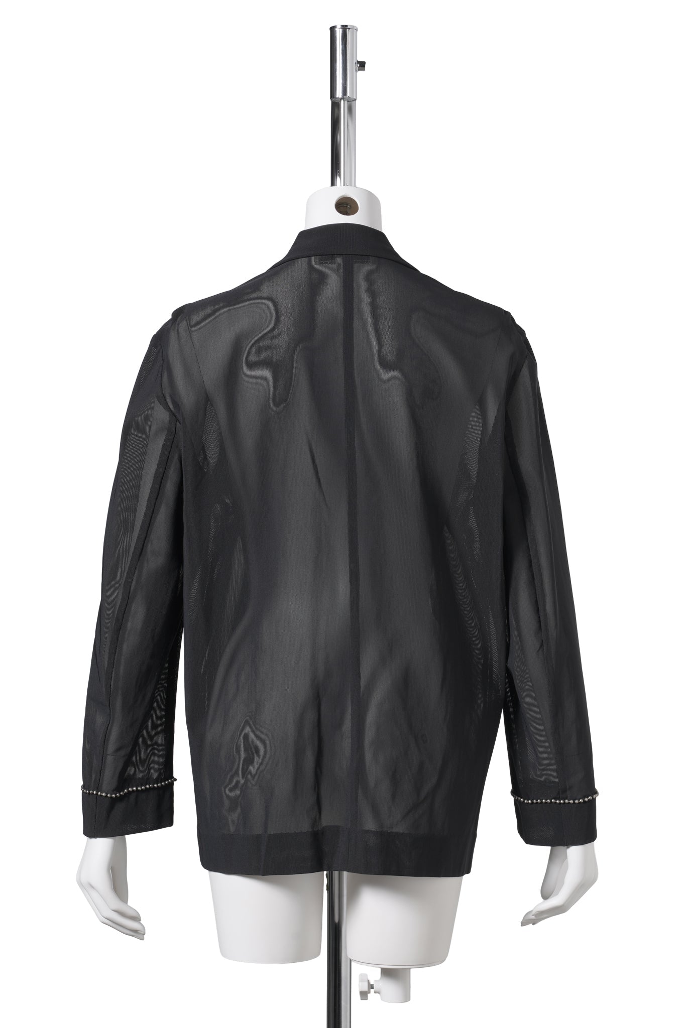 MESH JACKET WITH BALL CHAIN PIPING / BLACK