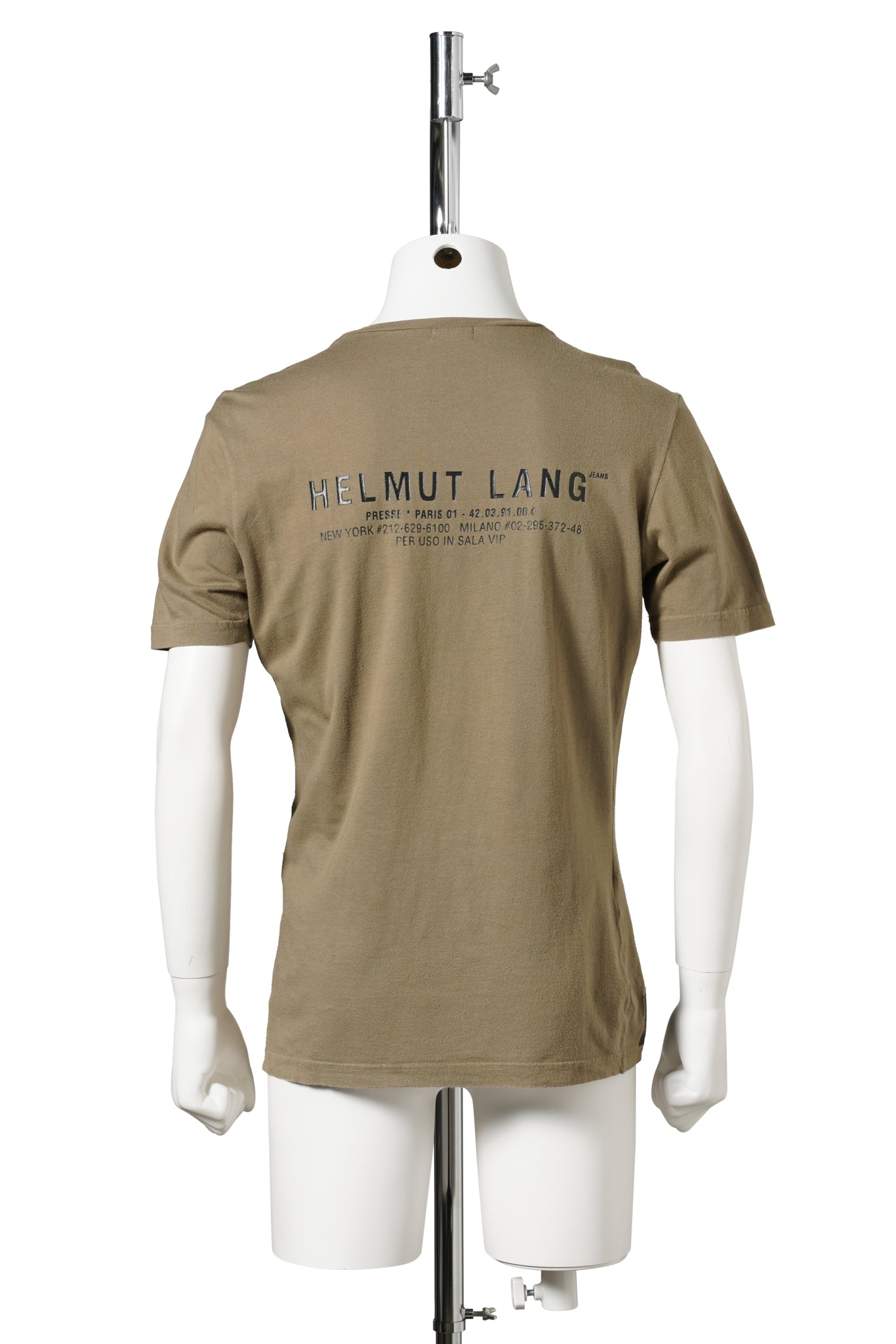 STRIPE PAINTED T-SHIRT / KHAKI
