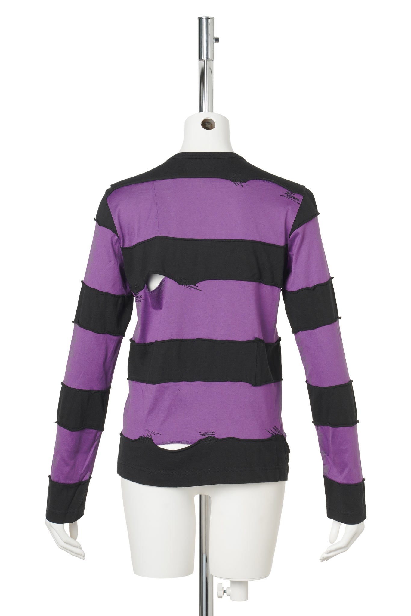 STRIPE LONG SLEEVE TOP / BLACK&PURPLE