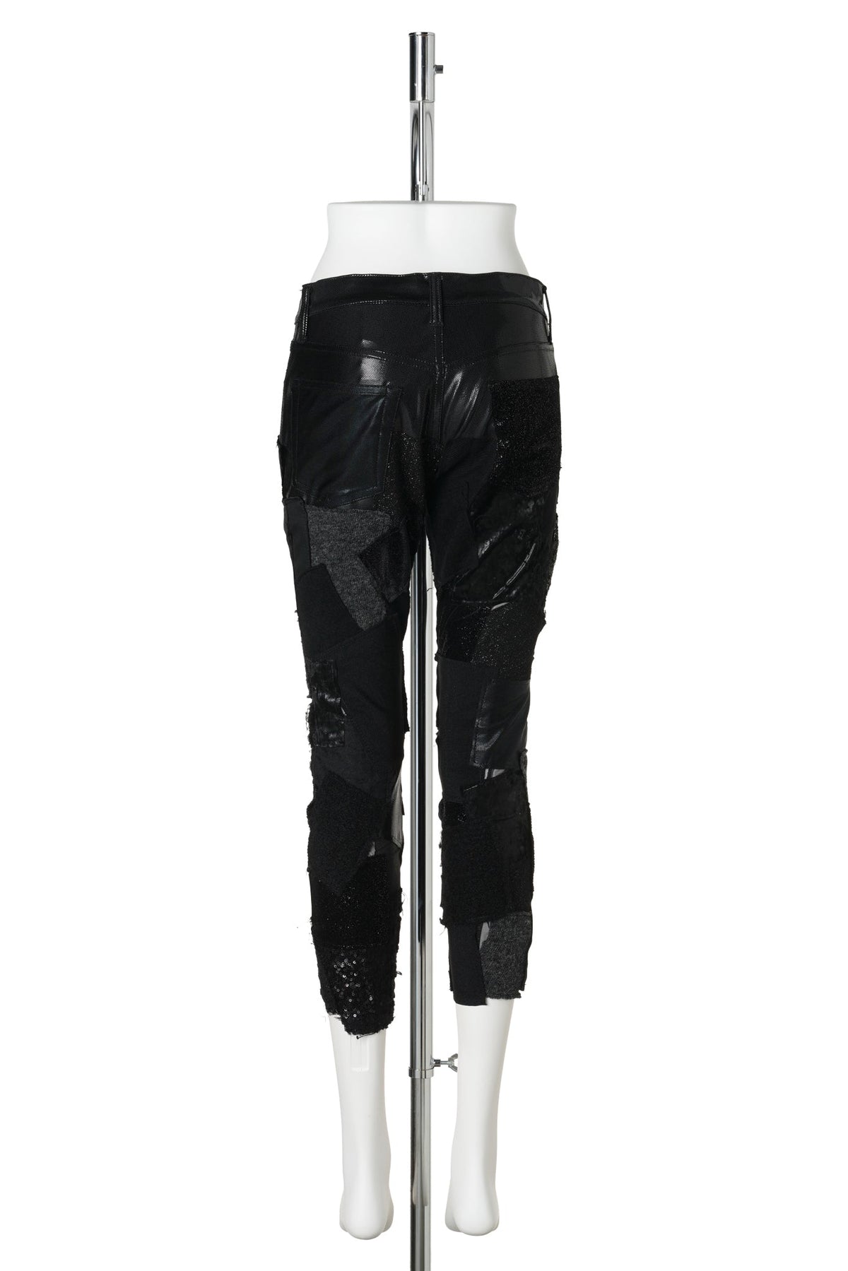 PATCHWORK SKINNY PANTS / BLACK