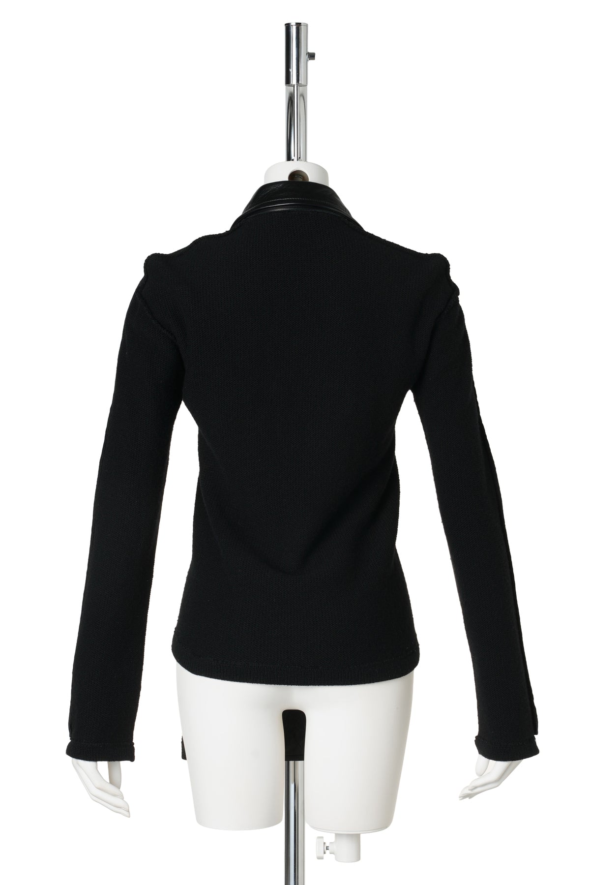 LEATHER & KNITTED JACKET / BLACK