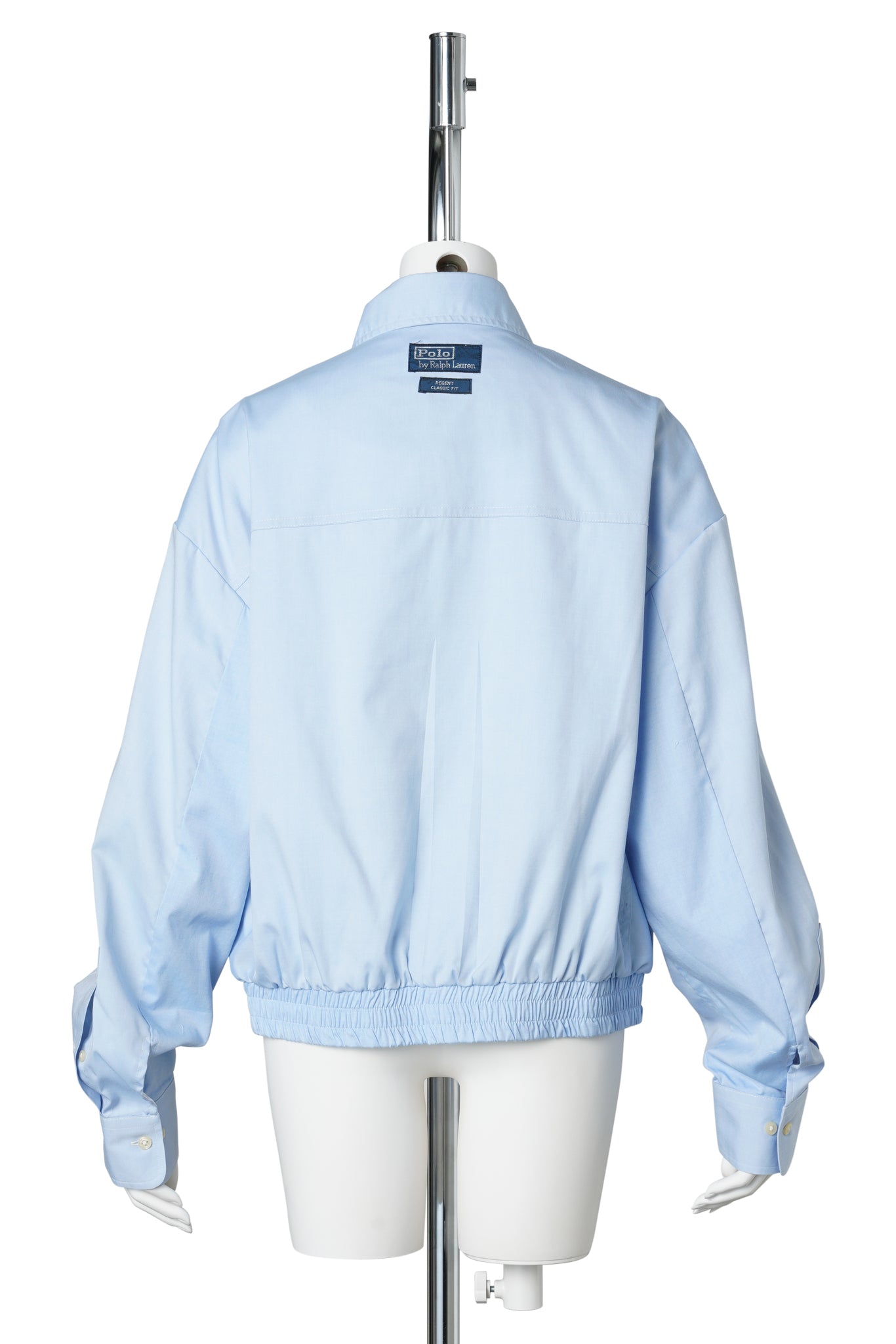 LACE-TRIMMED HARRINGTON JACKET / BLUE