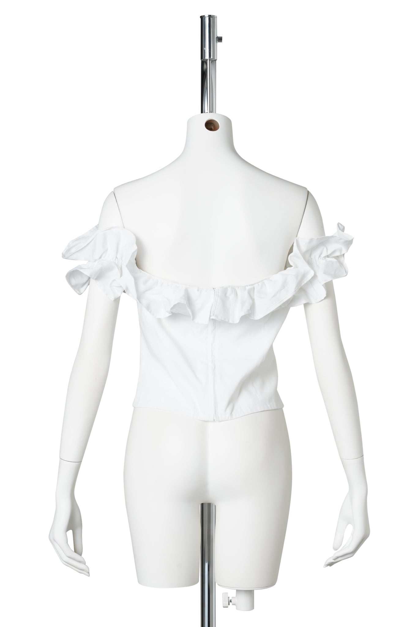 OFF-SHOULDER PEPLUM TOP / WHITE