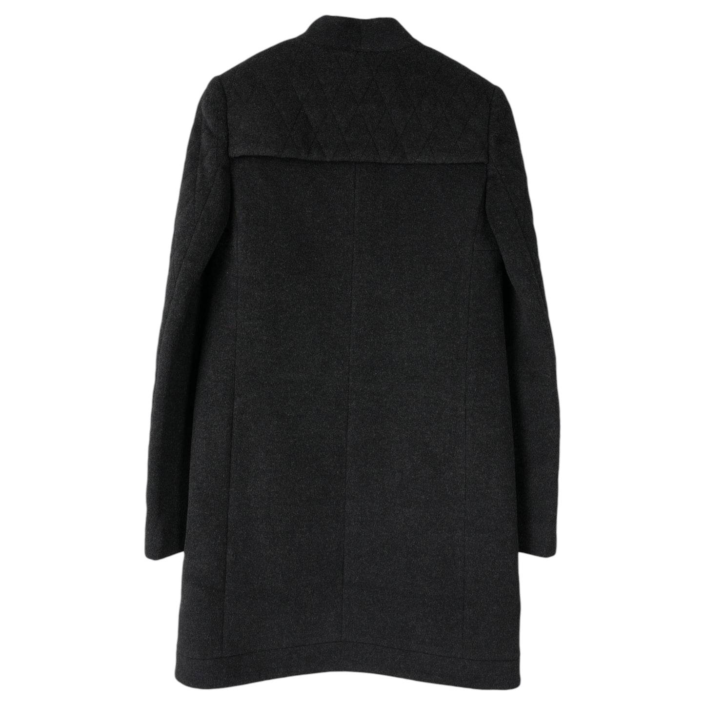 COLLARLESS COAT / CHARCOAL GREY