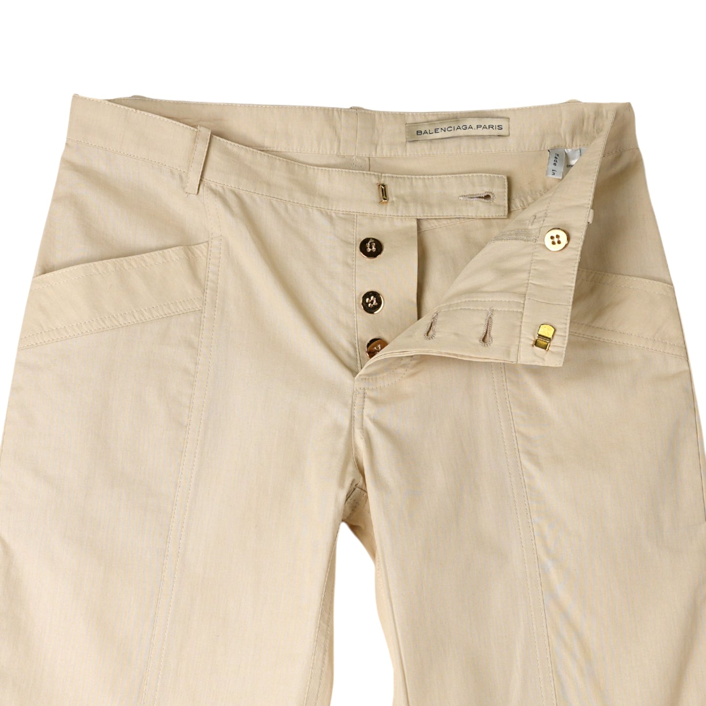 GOLD BUTTON PANTS / CREME