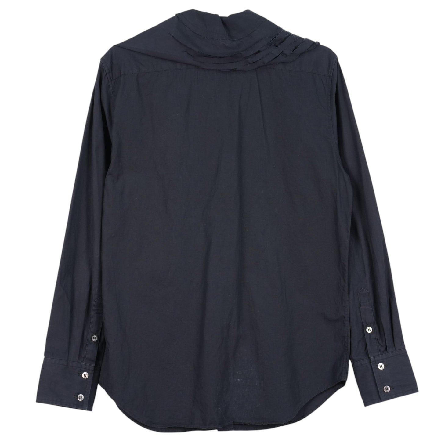 SLIT COLLAR SHIRT / BLACK
