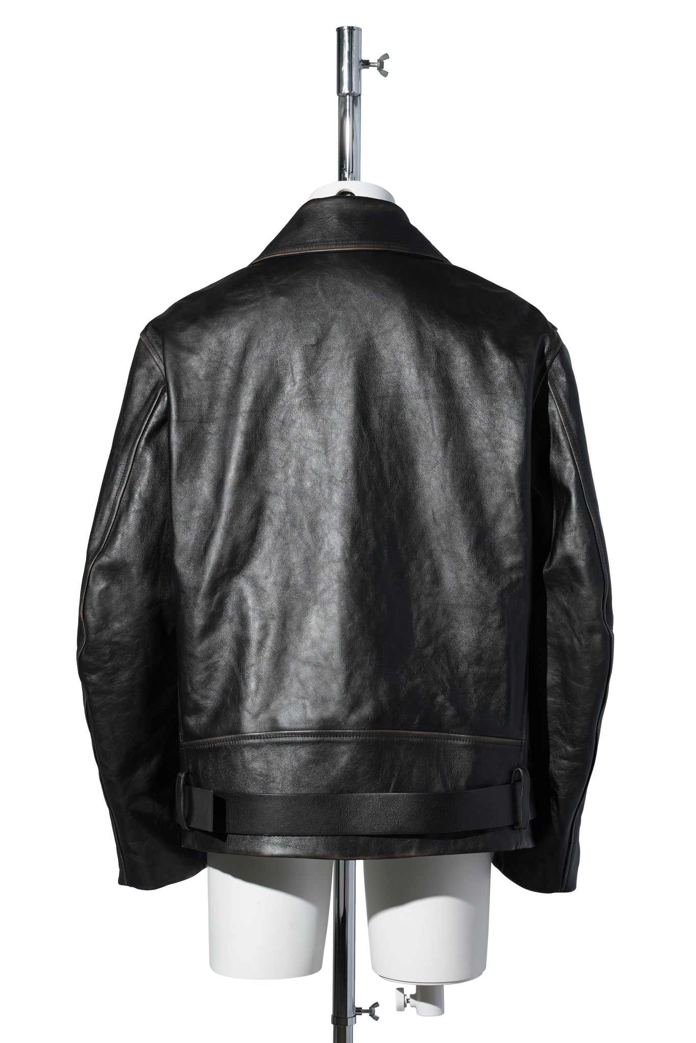 FULL GRAIN DISTRESSED CALFSKIN DOUBLE BLOUSON / 001