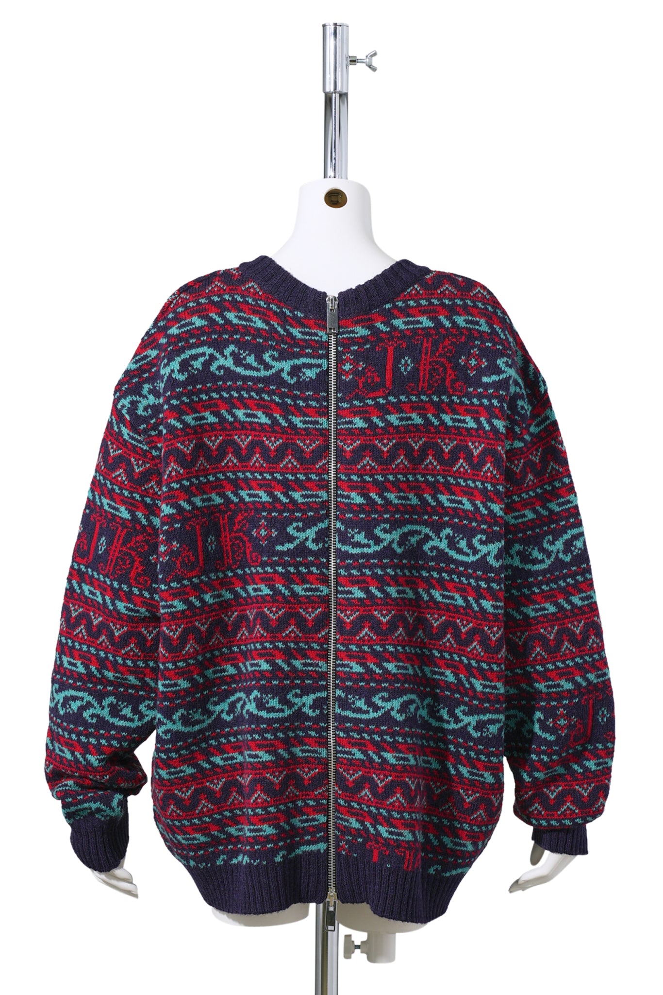 V NECK KNITTED SWEATER / NAVY