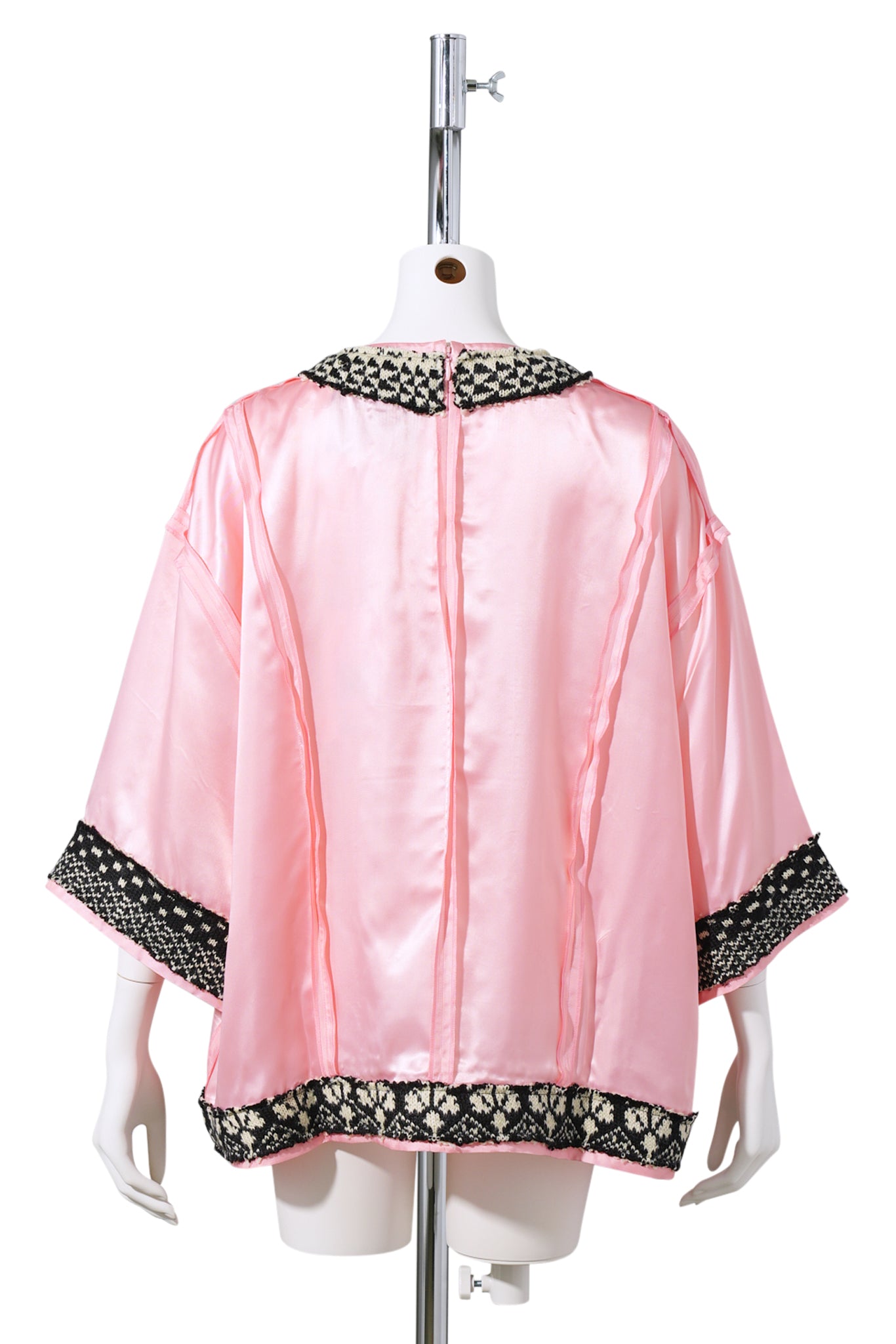TOP WITH REC KNIT / PINK