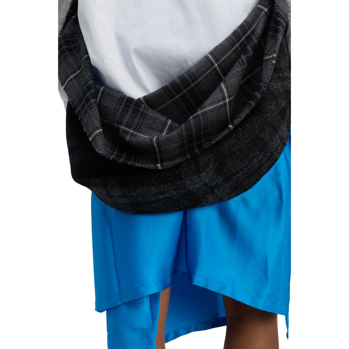 3 LAYER SCARF WITH PIN / BLUE