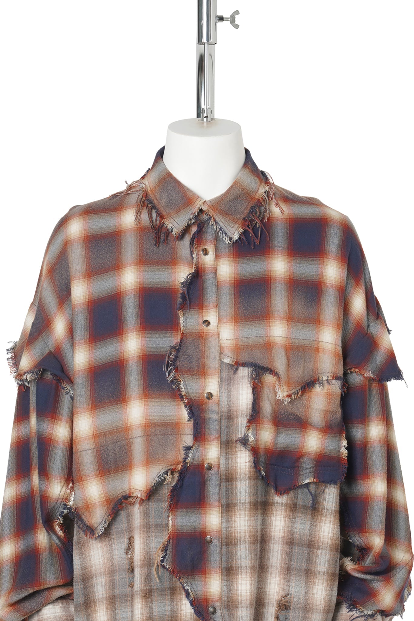 VINTAGE-EFFECT CHECKED SHIRT / RED