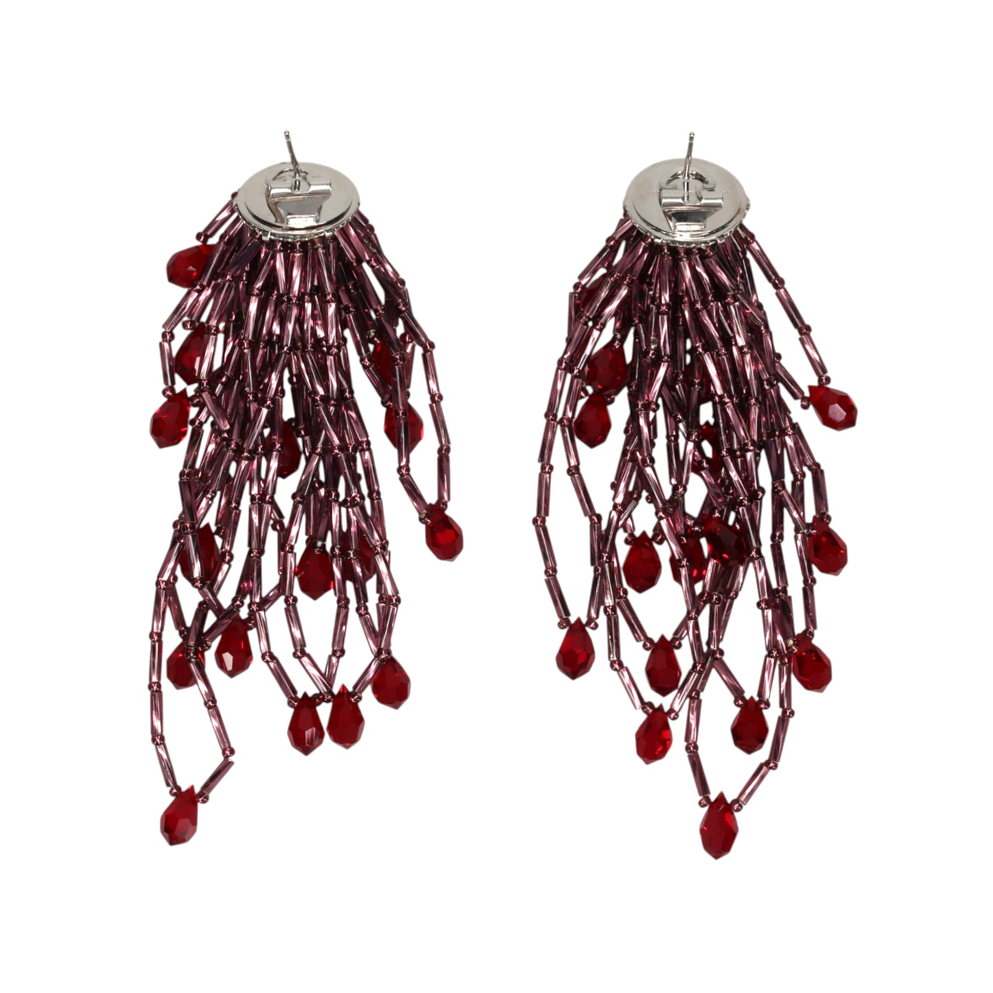 COWEN BEADED EARRINGS / ETALLIC PURPLE/SIAM