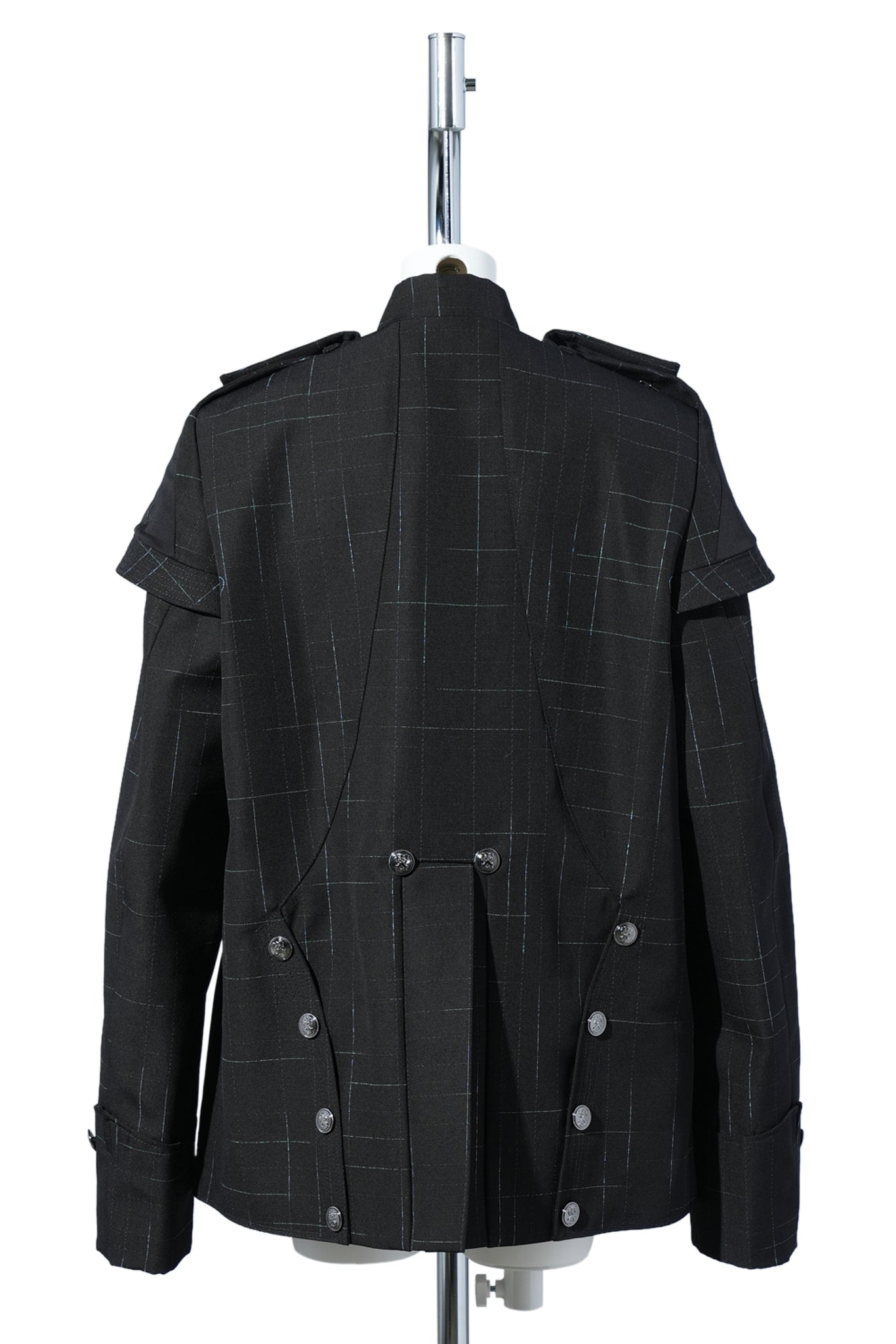 KORMOS MILITARY BLAZER / SPACE CHECK/NIGHT BLACK