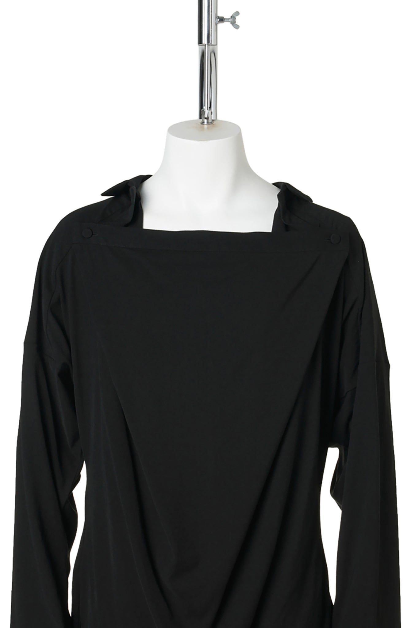ISKAR DRAPED SHIRT / TRUE BLACK