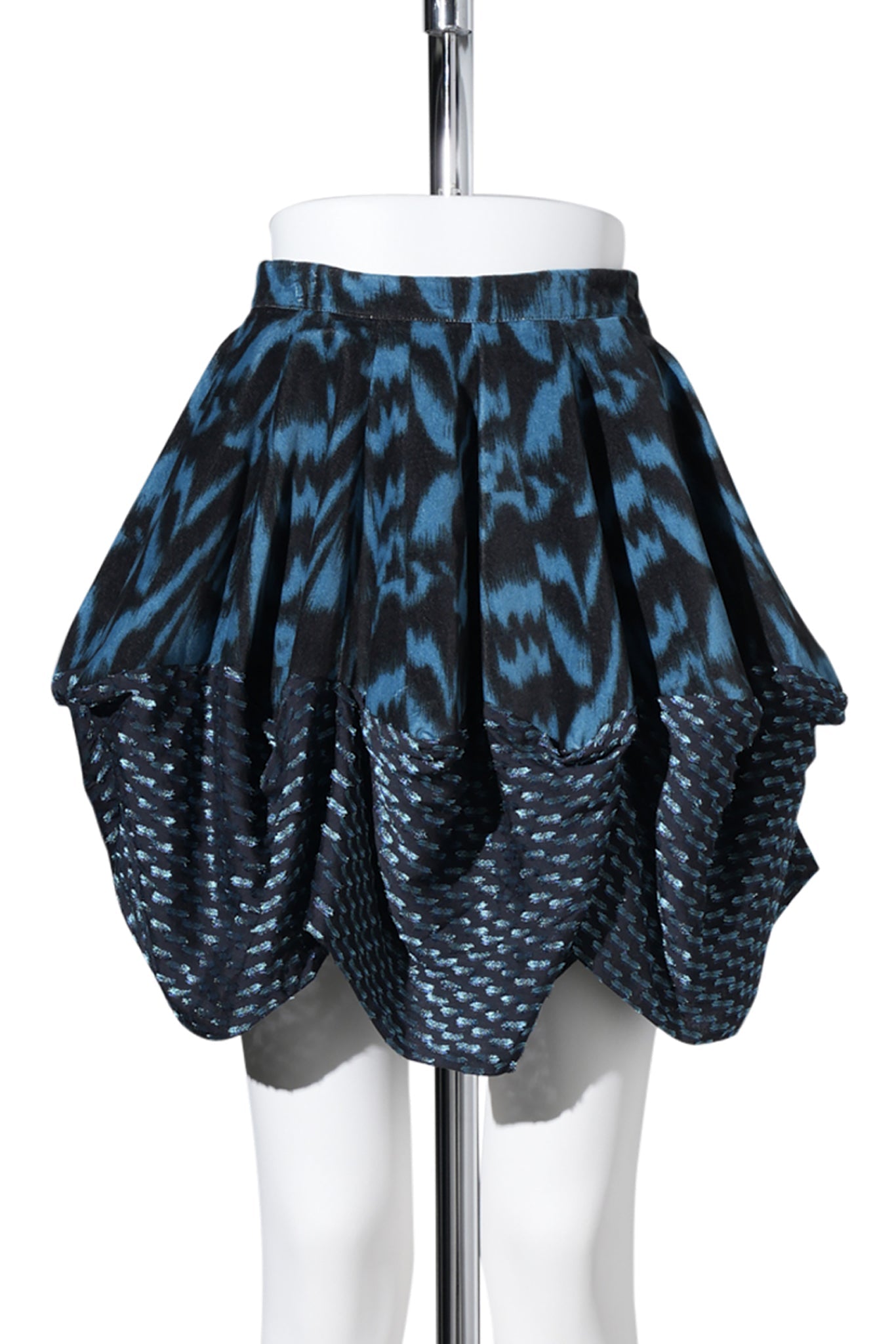 EVELYN SKIRT / SAPPHIRE BLUE & BLACK