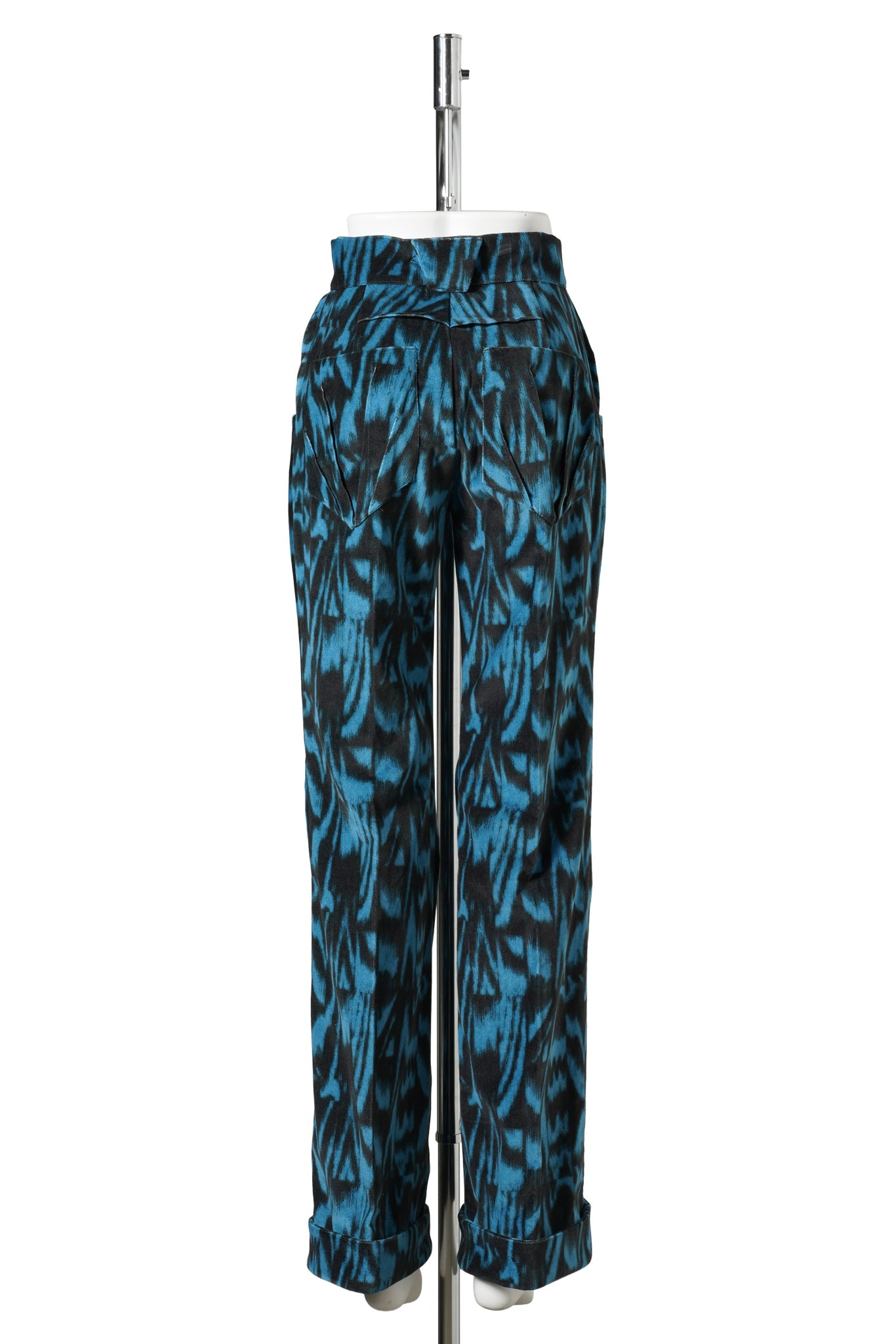 TUNIN FLARED TROUSER / SAPPHIRE BLUE & BLACK