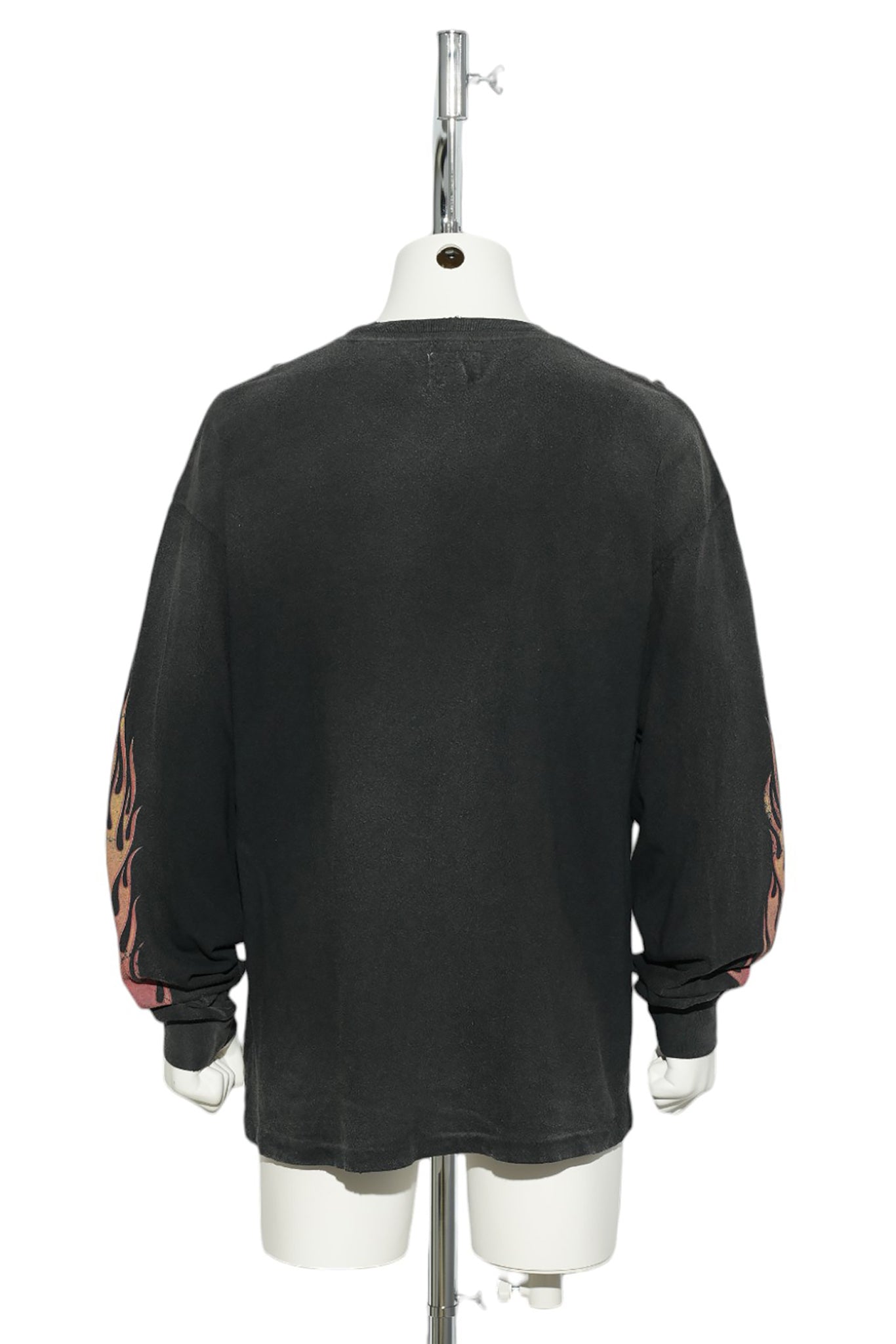 “SKULL FLAME”DISTRESSED L/S TEE / BLACK