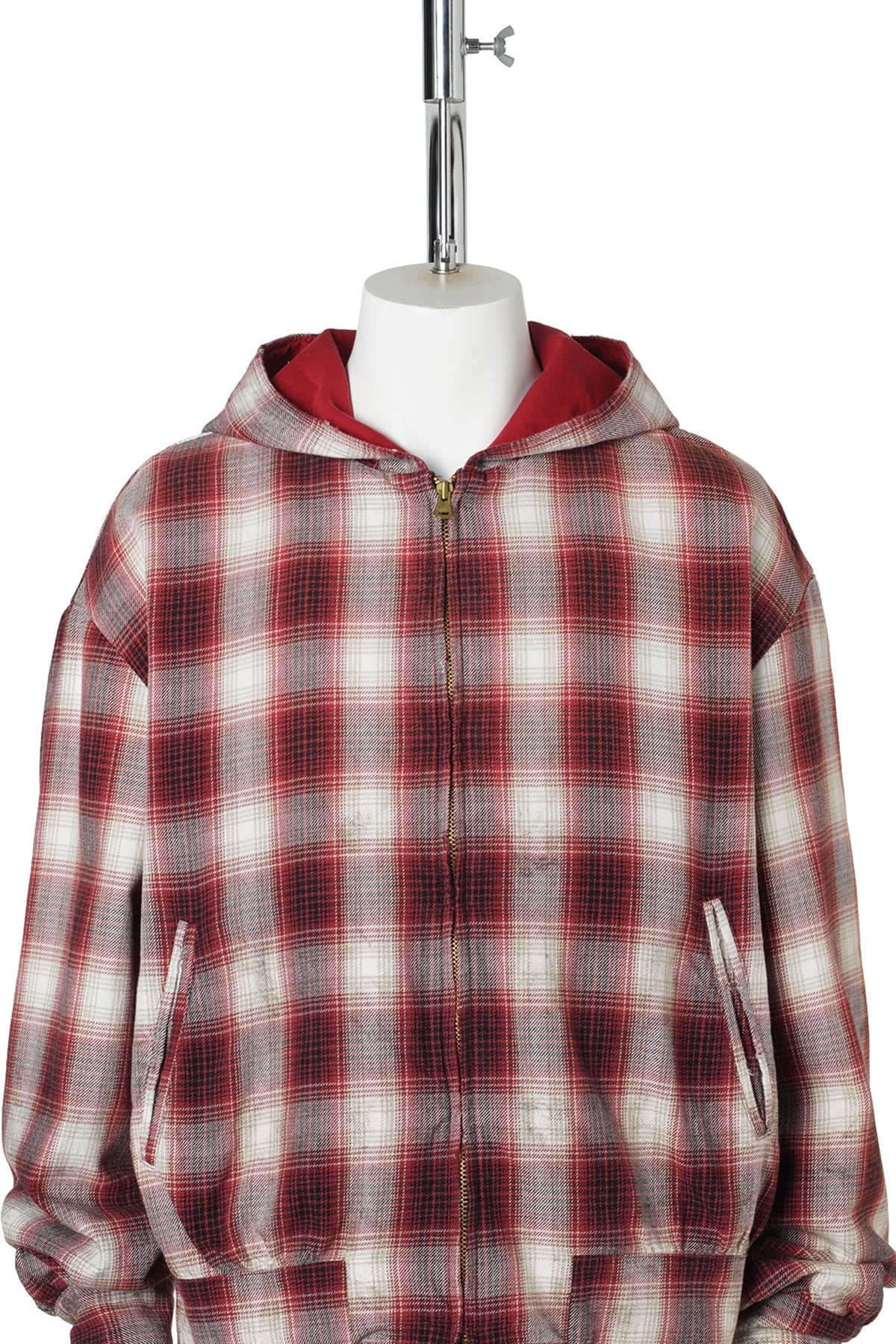 OG CHECK SUN-FADED BLOUSON / RED